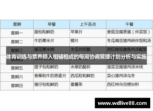 体育训练与营养摄入相辅相成的每周协调管理计划分析与实施